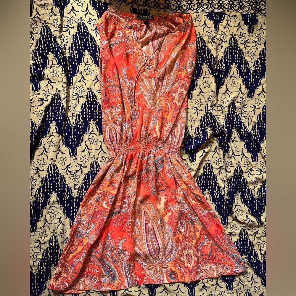 🧡Beautiful Ralph Lauren sheer, paisley dress🧡